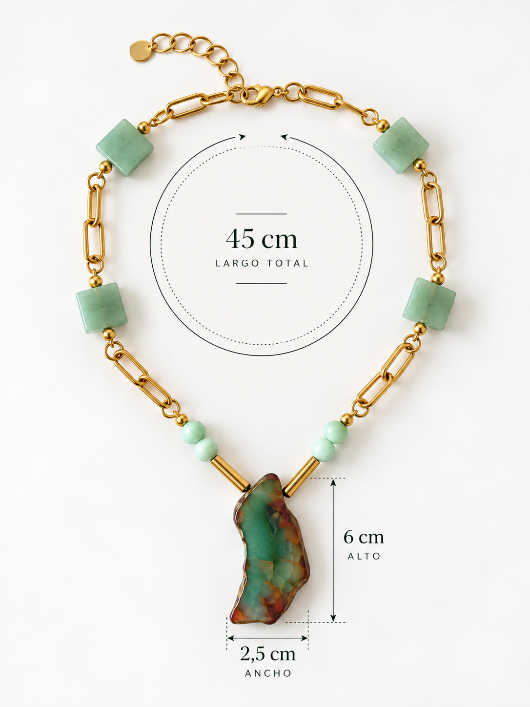Collar Esencia Verde - Hecho a mano
