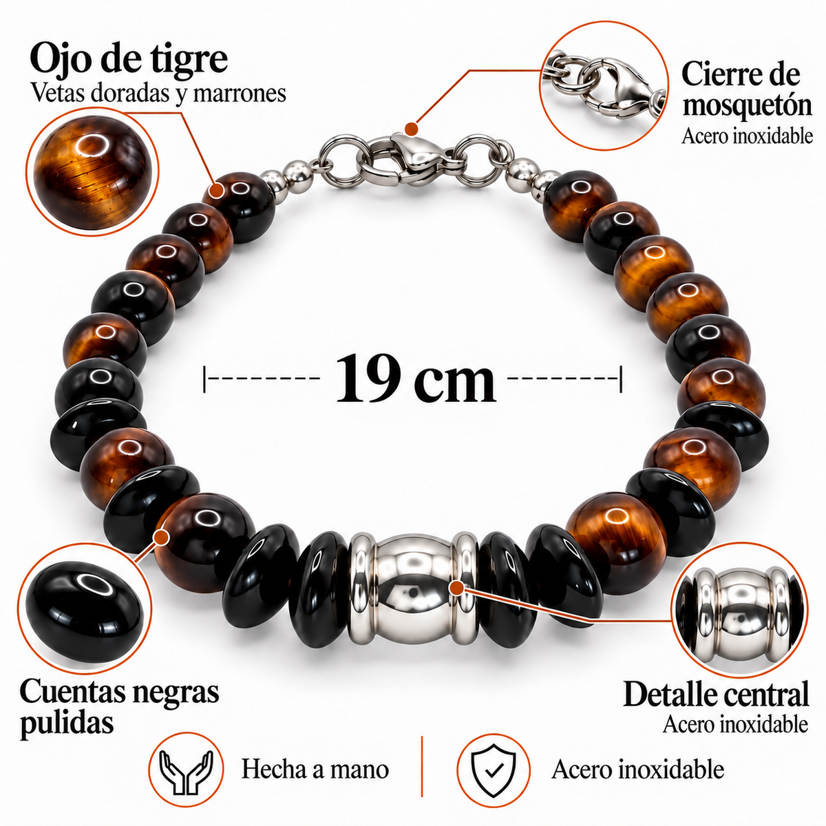 Pulsera Caballero Ámbar Nocturno