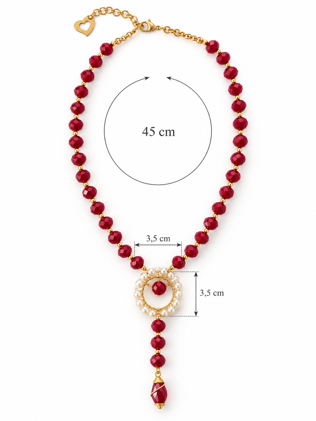 Collar Granate Royal - Hecho a mano