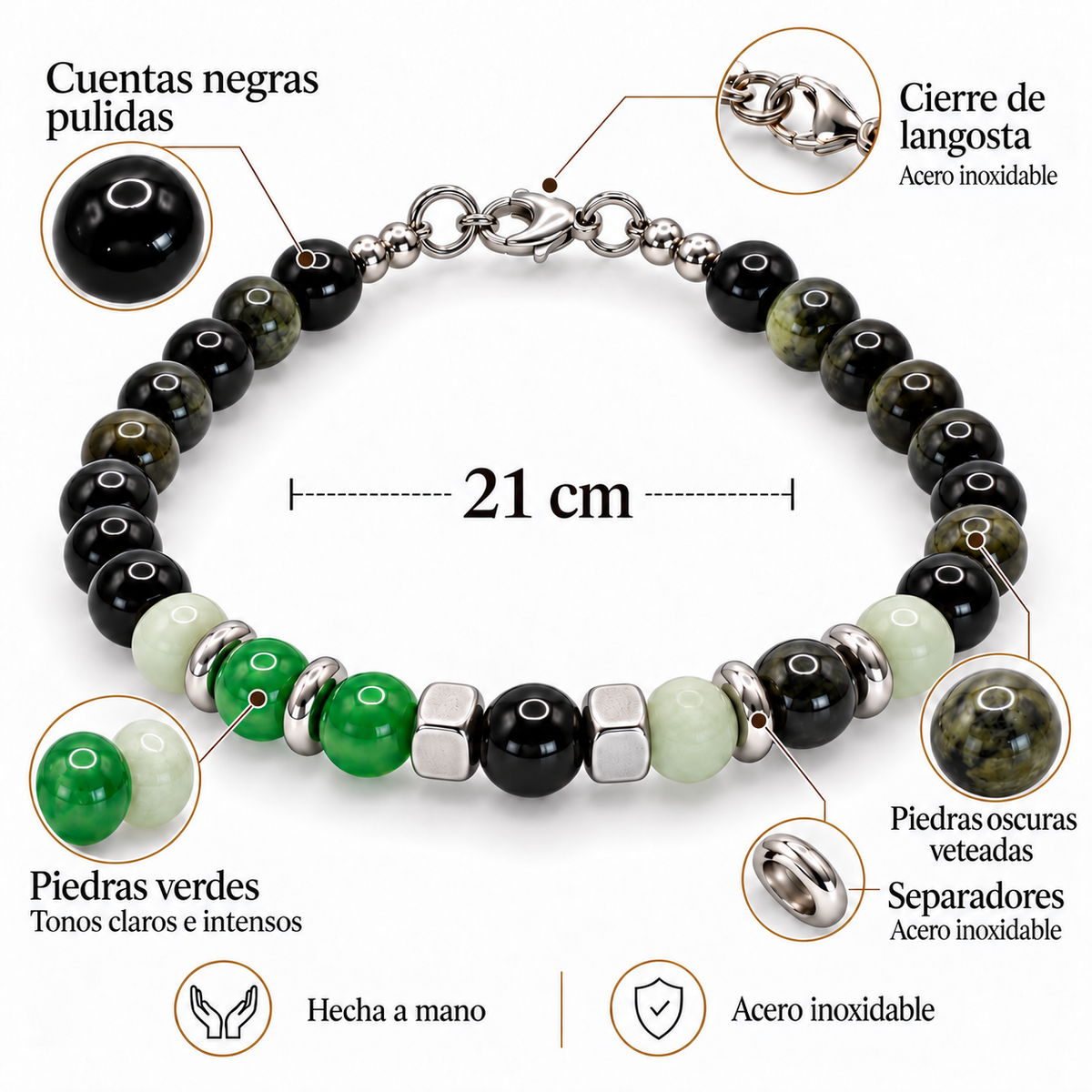 Pulsera Caballero Verde Ébano