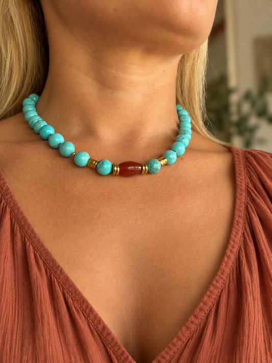 Collar Turquesa Carmesí