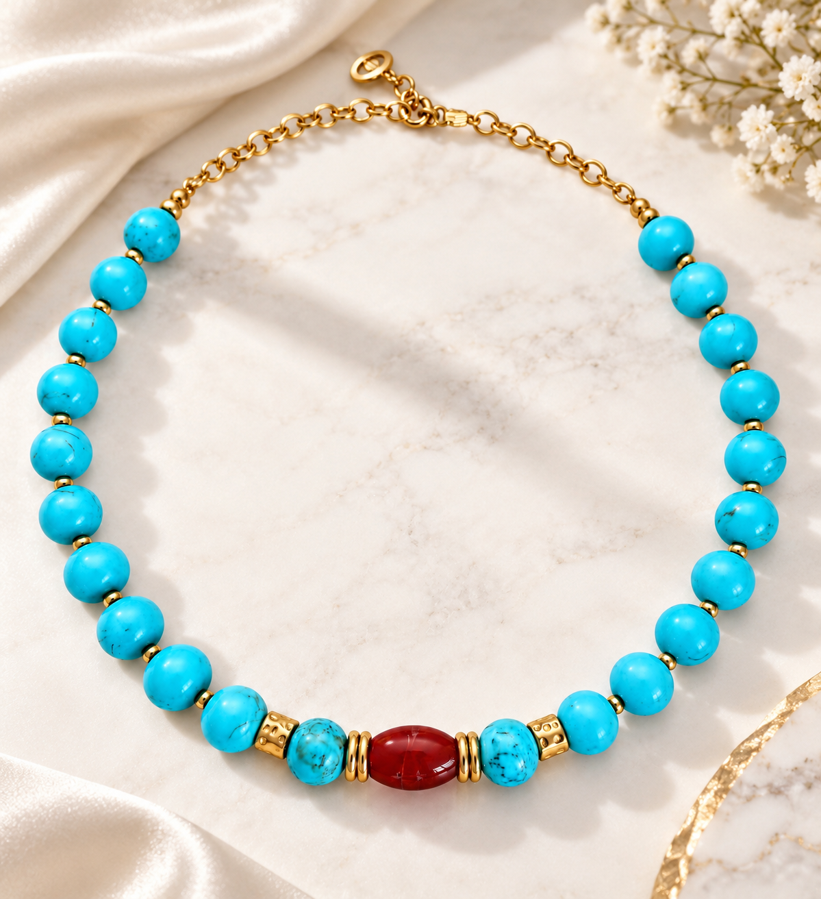 Collar Turquesa Carmesí