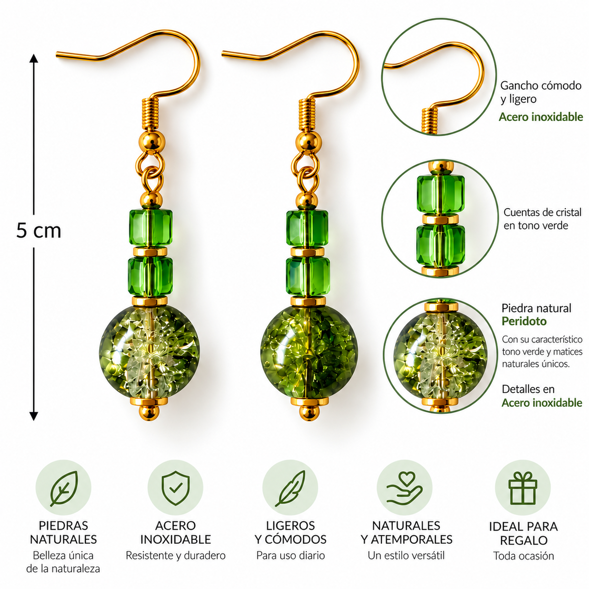 Pendientes Verde Imperial