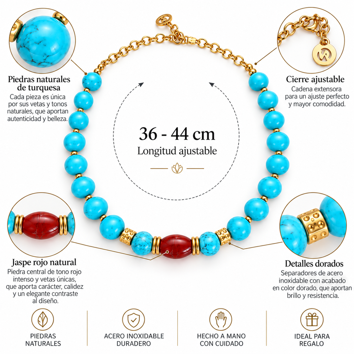 Collar Turquesa Carmesí