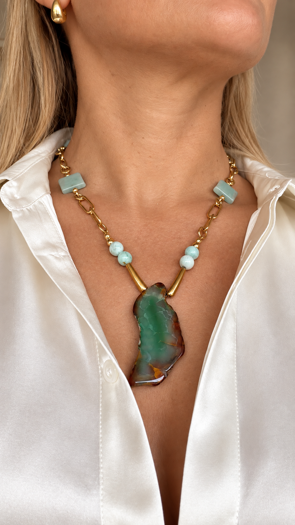 Collar Esencia Verde - Hecho a mano