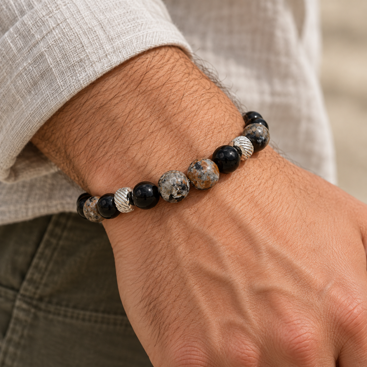 Pulsera Caballero Ónix Mosaico