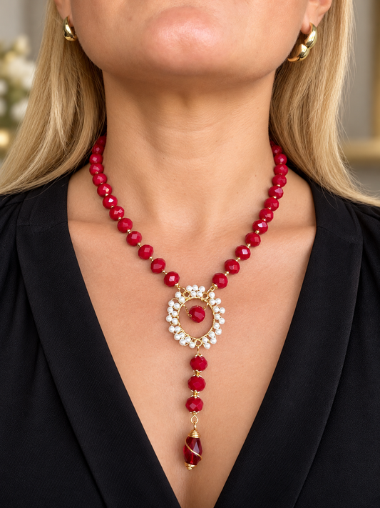 Collar Granate Royal - Hecho a mano